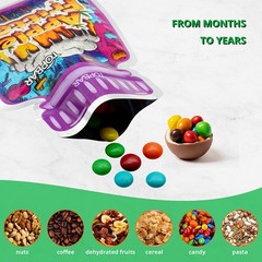 100X Vibrant Print Jar Mylar Storage Bag 3.5g Resealable Airtight Zipper Pouches