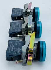 (LOT OF 3) Telemecanique Momentary Green Indicator Light w/ ZBV-G3 *WARRANTY*