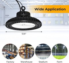 150W LED High Bay Light, 22500LM 5000K Bright Daylight for Warehouse Factory Gar