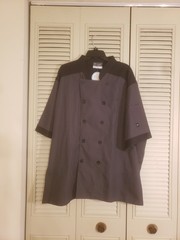 Happy Chef Men’s Vertex Chef Coat Large Charcoal & Black Size 3XL NEW #508SS