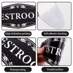 Restroom Sign for Business and Home，Self-adhesive Unisex 9IN,