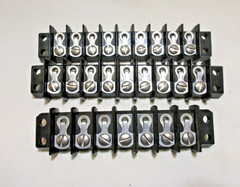 JONES Screw Terminal Blocks, “Y” Clips, 9 or 7 Poles, 9/16″ Centers, Fanning ..