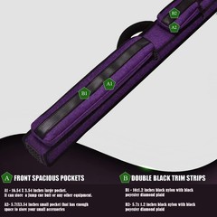 Champion 2X2,2X3,3X4 Nylon/Leatherette Billiard Pool Cue Stick Hard Case