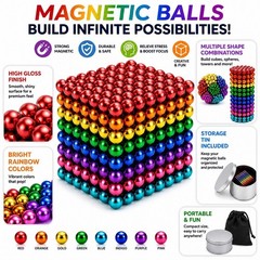 Adult 18+ 512Pcs 3MM Magnetic Beads Creative Building Desk Sculpture Metal Gift