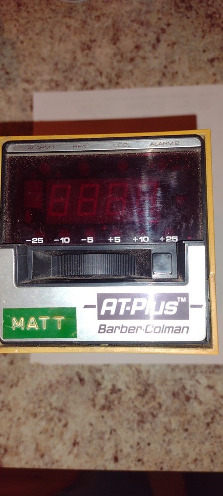 Barber Colman AT-Plus Temperature Controller, Removed For System Upgrade