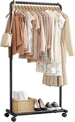 Clothing Clothes Rack on Wheels Heavy Duty Portable Wardrobe Storage