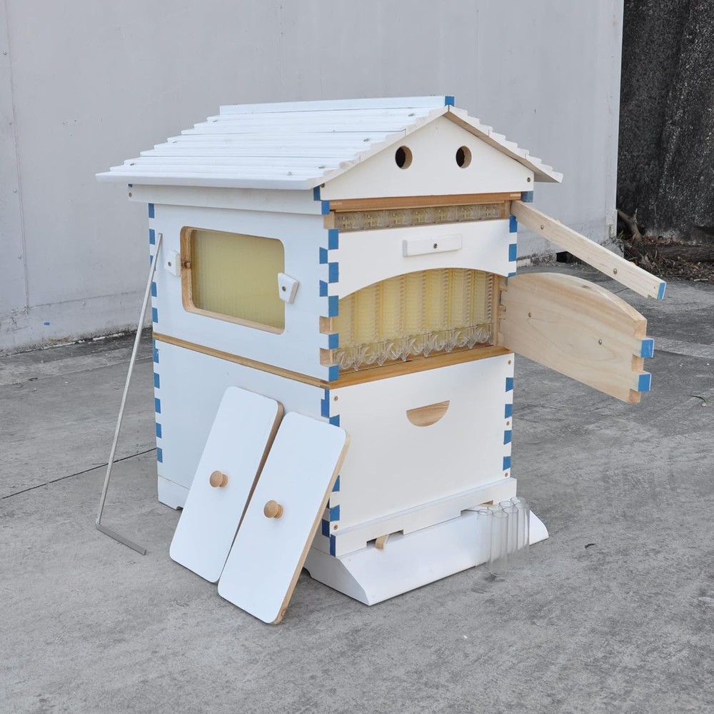 Automatic Beehive Starter Kit 7 Auto Beekeeping Frames Easy Honey Harvesting US