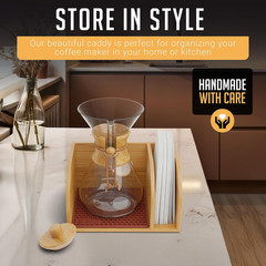 Pour over Caddy with Lid for Chemex Bodum Cosori Coffee Makers Brown |