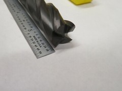 .710″ Morse 4 Flute Carbide End Mill, Made in USA, Coated