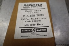 Filter Fabrics RAPID-FLO Milk Filters Code 7851 4-7/8×13-1/2 In-A-Line Tube (25)