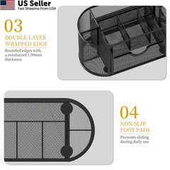 SUPEASY Mesh Desk Organizer, Accessories & Workspace Obsidian Black