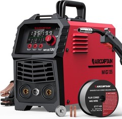 ARCCAPTAIN 135A MIG Welder Large LED Display Welder Flux Core MIG Lift TIG Stick