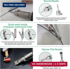 1600W Plastic Welder Kit, 100V Hot Air Welding Gun with Adjustable Temperature