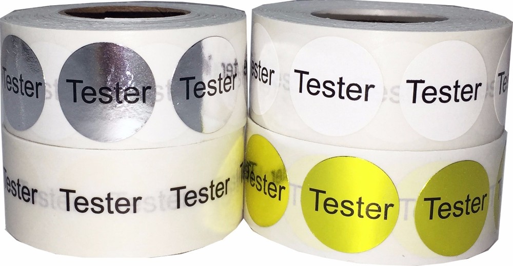 Circle “Tester” Stickers | 0.75″ Inch Round | 500 Pack | Pick One Color