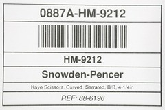 Snowden-Pencer 88-6196 Kaye Scissors, Curved, Serrated, B/B, 4-1/4in