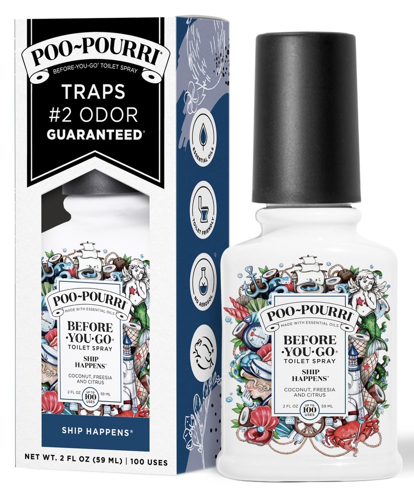 Poo-Pourri Before-You-Go Toilet Spray, Ship Happens, 2 Fl Oz – Coconut, Frees…