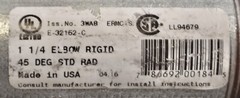 3 Count 1-1/4″ Rigid Conduit 45 Degree Elbow Galvanized Steel