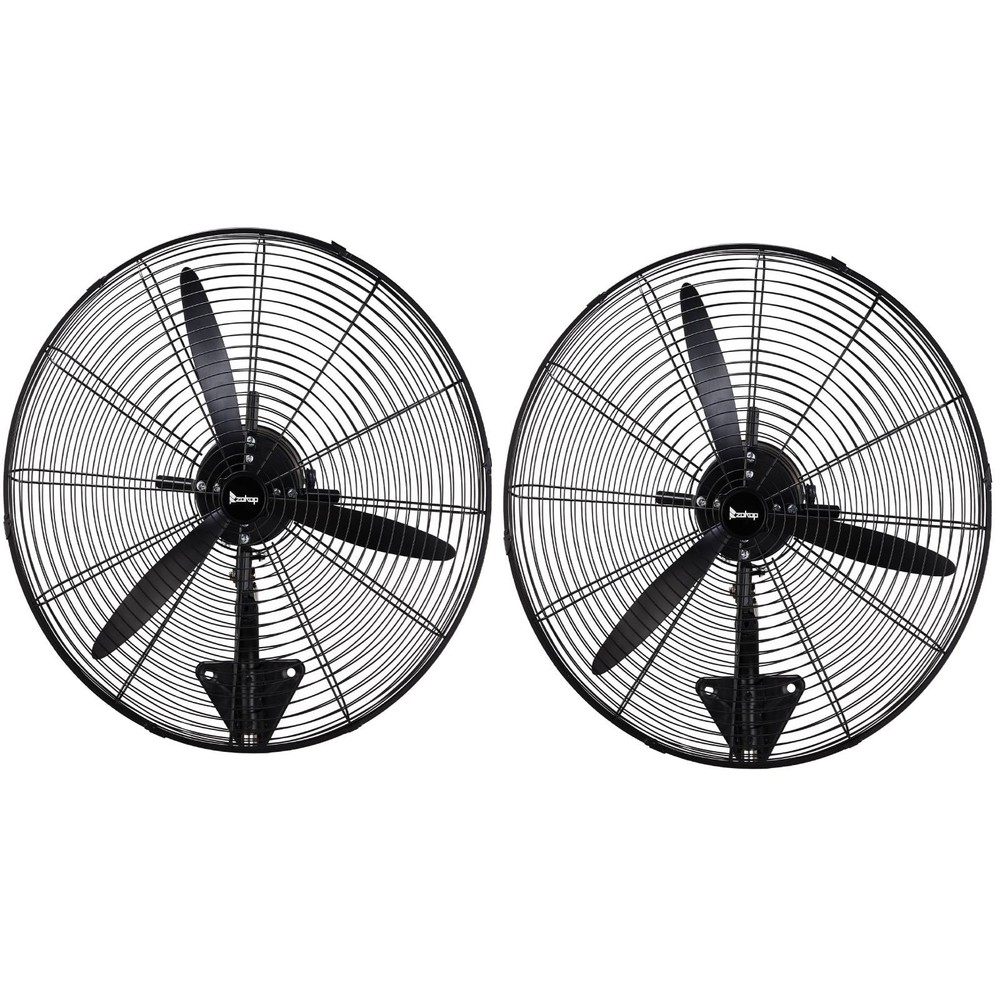 Zokop 2PCS 26” Industrial Wall Mount Fan Metal Fan 4 Speed Ventilation Shop Fan