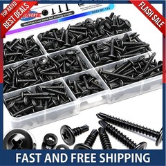 230PCS #8 Self Tapping Screws,410 Stainless Steel Self Tapping Screws for Metal,