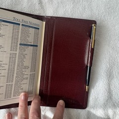 Day Timer Brown Leather Senior Pocket Planner Wallet Checkbook Organizer 4″ x 7″