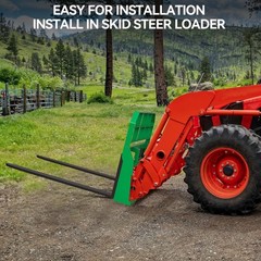 4000 Lbs Quick Attach Pallet Forks 45″ Frame 48″ Blades for Skid Steer Tractors