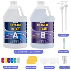 Epoxy Resin 1 Gallon, Crystal Clear Epoxy Resin Kit, High Gloss, Self Levelin…