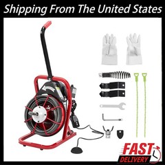 75 FT x 1/2 In Drain Cleaner Machine Electric Drain Auger Auto Feed Sewer Snake