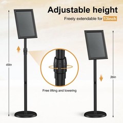 Hemndic Sign Stand Holder 8.5×11 Inches, Stand Up Sign Holder 8.5 x 11 with R…