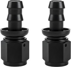 2 PCS 6AN Straight Push Lock Hose Fitting End, Aluminum Female Straight Swivel B