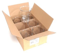 Lot of 6 VWR 10754-956 Low Form Glass Beakers, 20oz/600ml, 50-500ml Graduation