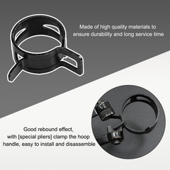 3/8 ID Spring Band Type Clamps Manganese Steel Fuel Line Pipe 20PCS 10mm