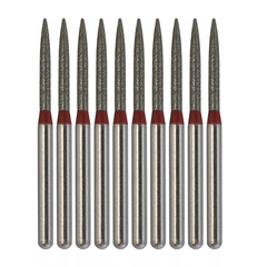 Dental Diamond Burs 863/012F Flame Bur Fine Grit Red FG for High Speed Handpiece