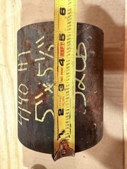 One Piece 4140 Hot Rolled Steel Bar Round Stock Heat Treated 5” OD x ~5 1/2”