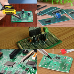 32 Pcs PCB Board, Green Circuit Board with 5 Sizes Compatible, Double Sided PCB