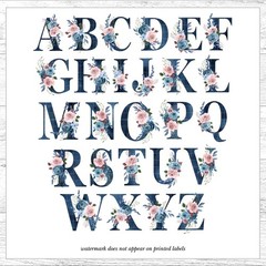 60 Return Address Labels Personalized Printed 3/4 x 2 1/4 Floral Monogram