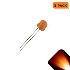 5 x LED 5mm / 4.8mm Amber Orange Diffused Ultra Bright Straw Hat LEDs Light RC
