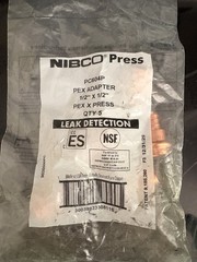 Nibco PC604P 1/2″ X 1/2″ PEX X Press Copper Adapter OEM QTY 5