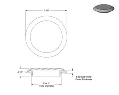 10 Pack 1″ 1 Inch Flush Mount Black Plastic Body and Sheet Metal Holes Plug 413