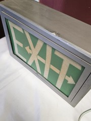 Old School Illuminated EXIT Sign Light Box, Hardwired Wall Mount – Novelty