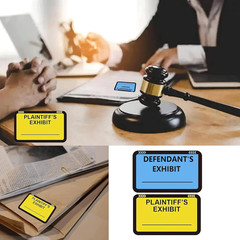 Legal Yellow Plaintiff’S Exhibit Blue Defendant’S Exhibit Stickers 1.65 X 1 Inch
