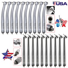 Dental Fiber Optic LED E-generator 4Hole/45 Degree No-LED Turbine Handpiece kv