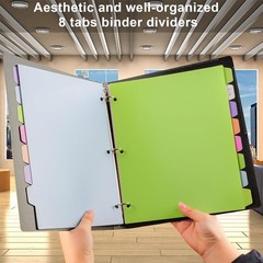 16Pcs/2 Set Binder Dividers with Tabs, 8 Color Tab for 3 Ring Binder Dividers…