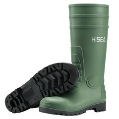 HISEA Men Waterproof Steel Toe Rain Boots Knee Hign Industrial Safety Work Boots