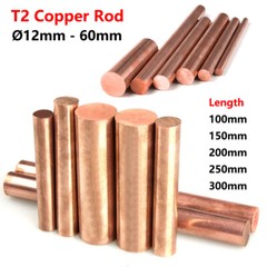 Copper Round Solid Rod Bar 12mm – 60mm Diameter 100 150 200 250 300mm Lengths