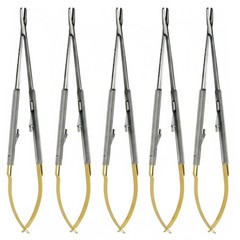 Lot of 5 HU FRIEDY Castroviejo straight Needle Holder 7, 18cm NH5024SiM