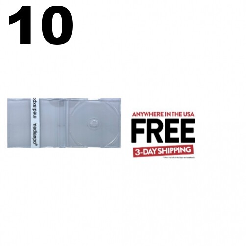 10 SLIM Import CD-5 Maxi SUPER Clear CD Jewel Cases J Card European 7.2mm 1-3 D