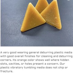 20 Pounds 1-1/4 Tetrahedron Pyramid Plastic Tumbling Vibratory Deburring Media