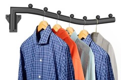 Folding Clothes Hanger Rack Swing Arm Hook Holder Clothing Hanging Garment Dr…