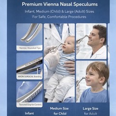 3 Pack Nasal Speculum Small + Medium + Large – ENT Examination Instrument