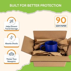 12″ x 820′ Brown Kraft Bubble Paper Wrapping Cushioning Void Fill 1968 Sheets